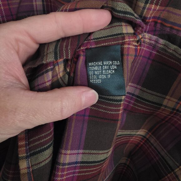 Lauren Ralph Lauren Women's Long-sleeved Button Up Plaid Cotton Shirt size 2X - Picture 5 of 7